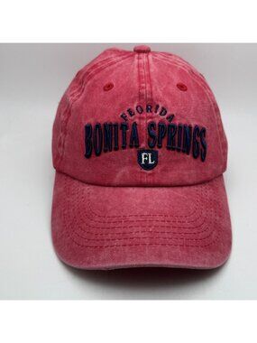 Florida Bonita Springs FL Baseball Cap Washed Red Dad Hat Adjustable Cotton